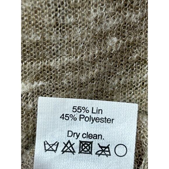 J Crew Linen Blend Sweater Womens XS Tan Light Knit Pullover V Neck Neutral - Picture 8 of 9